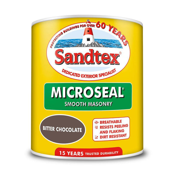 Sandtex Microseal Smooth Masonry Paint | Bitter Chocolate - Choice Stores