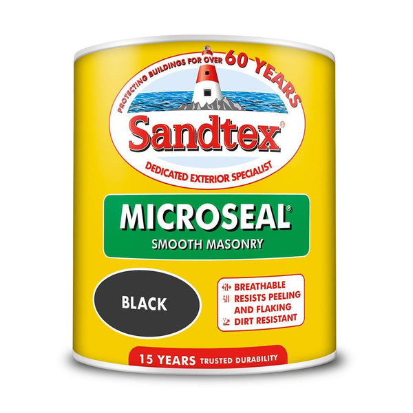 Sandtex Microseal Smooth Masonry Paint | Black - Choice Stores