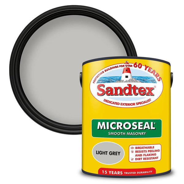 Sandtex Microseal Smooth Masonry Paint | Light Grey - Choice Stores