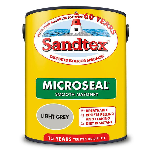 Sandtex Microseal Smooth Masonry Paint | Light Grey - Choice Stores