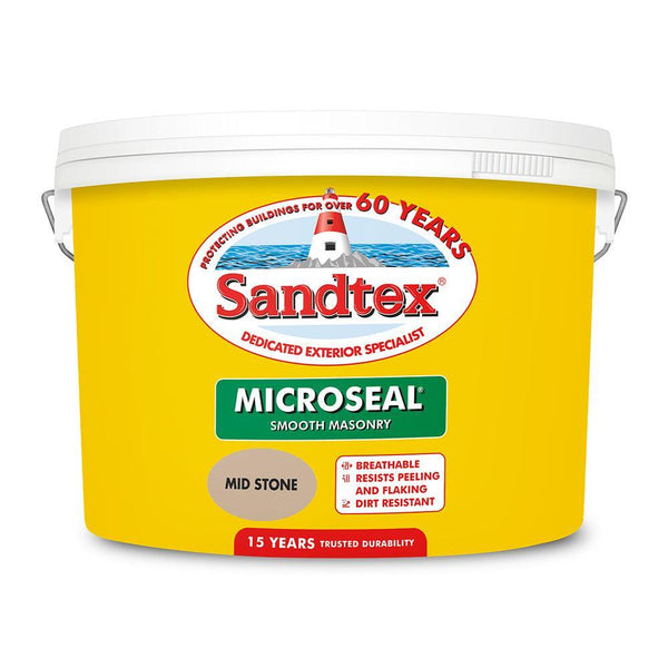 Sandtex Microseal Smooth Masonry Paint | Mid Stone - Choice Stores