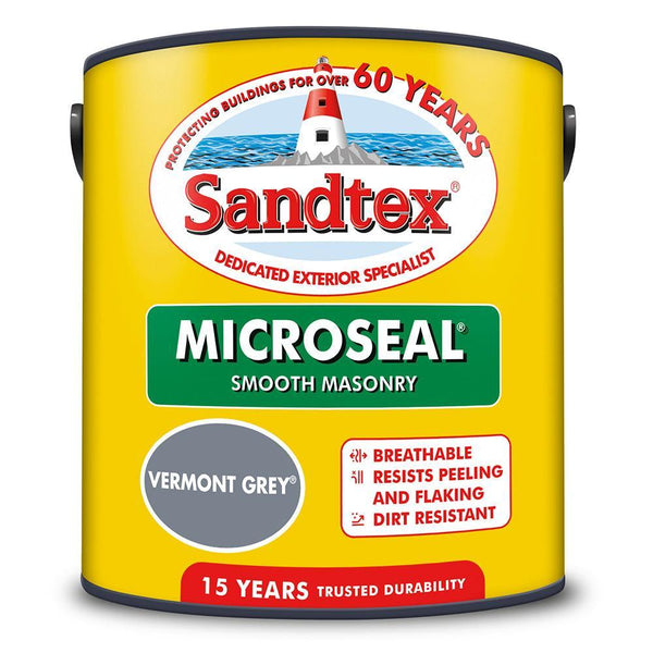 Sandtex Microseal Smooth Masonry Paint | Vermont Grey - Choice Stores