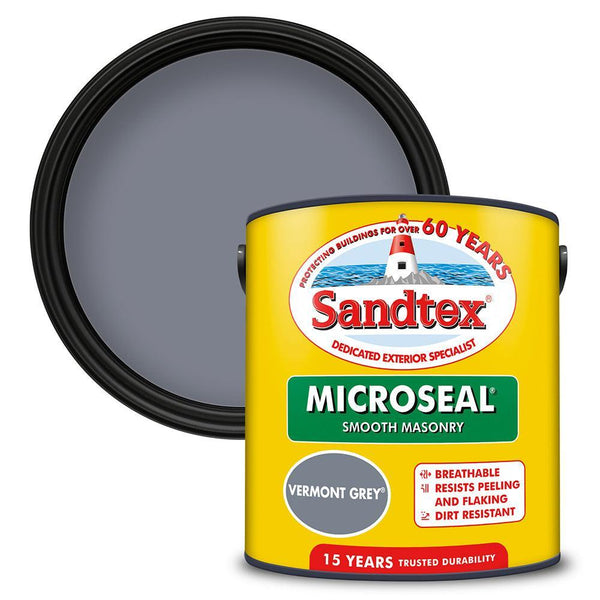 Sandtex Microseal Smooth Masonry Paint | Vermont Grey - Choice Stores