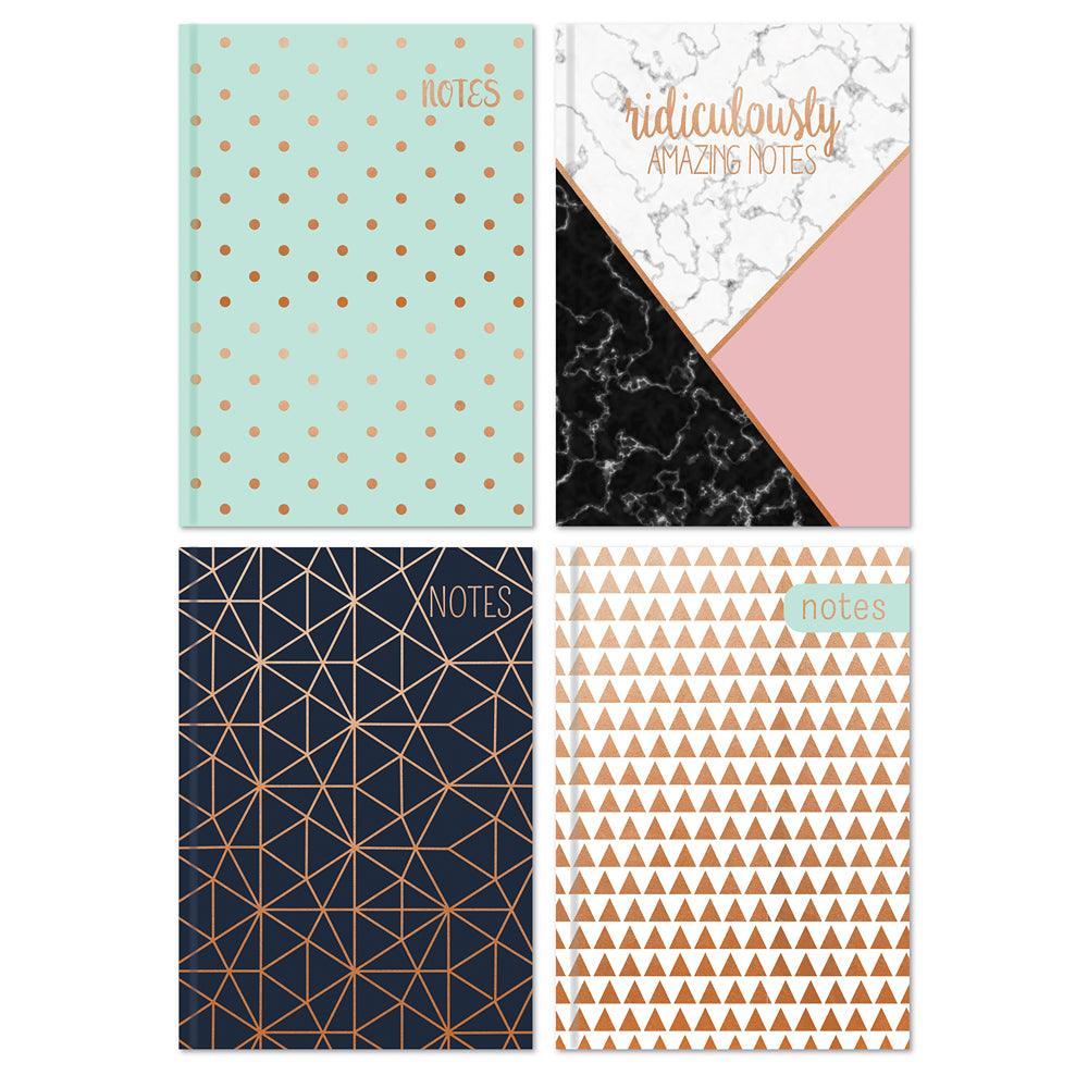 Tallon A5 Hardback Notebook Copper Foil Typography | 4 Assorted - Choice Stores